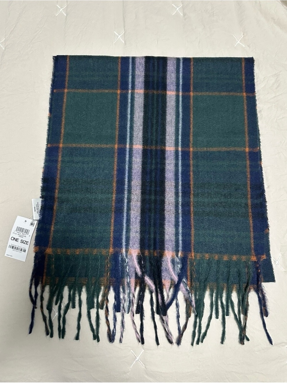 Style & Co. Plaid Throw Scarf in Dark Green NWT